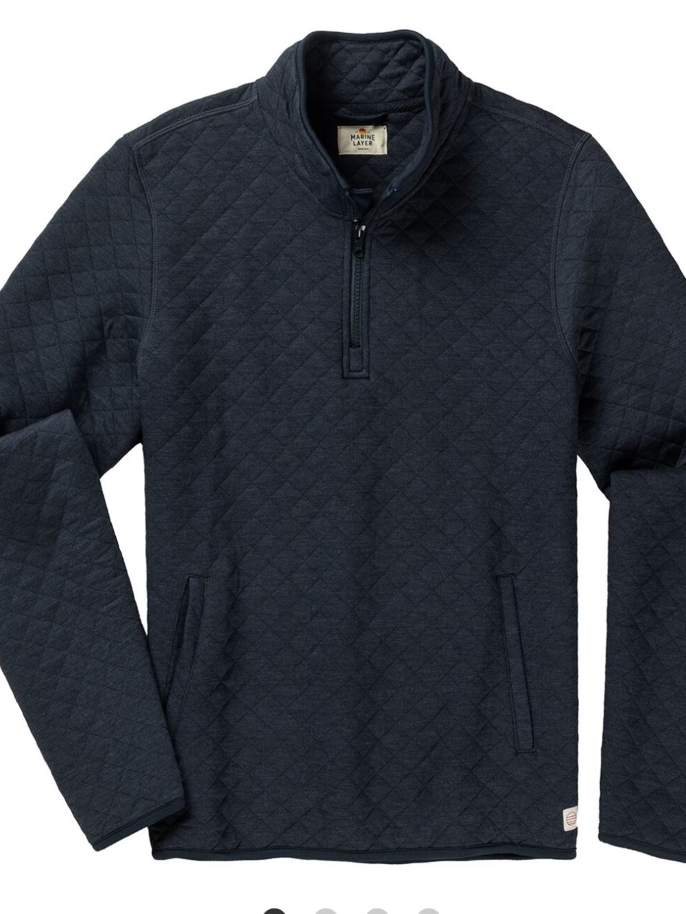 Marine Layer Corin Quilted Pullover - Black NWT